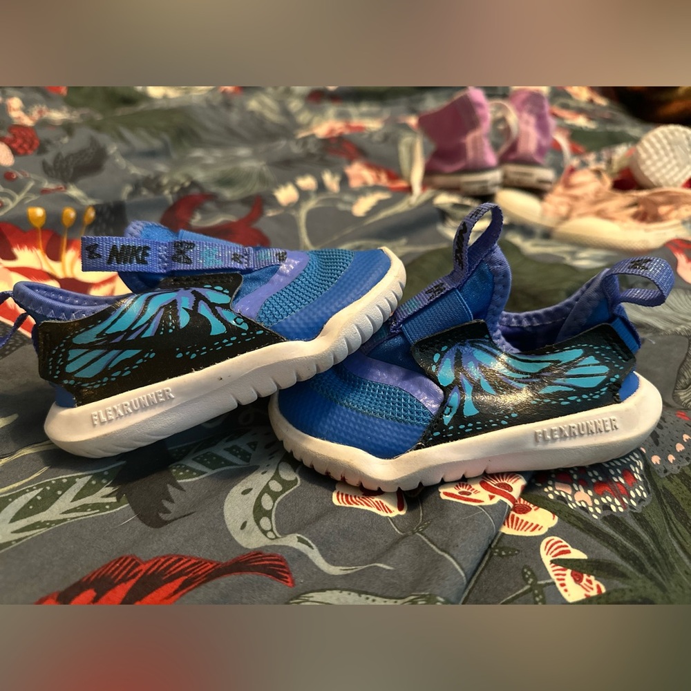 Nike Kids Flex Runner Butterfly Blue Sneakers